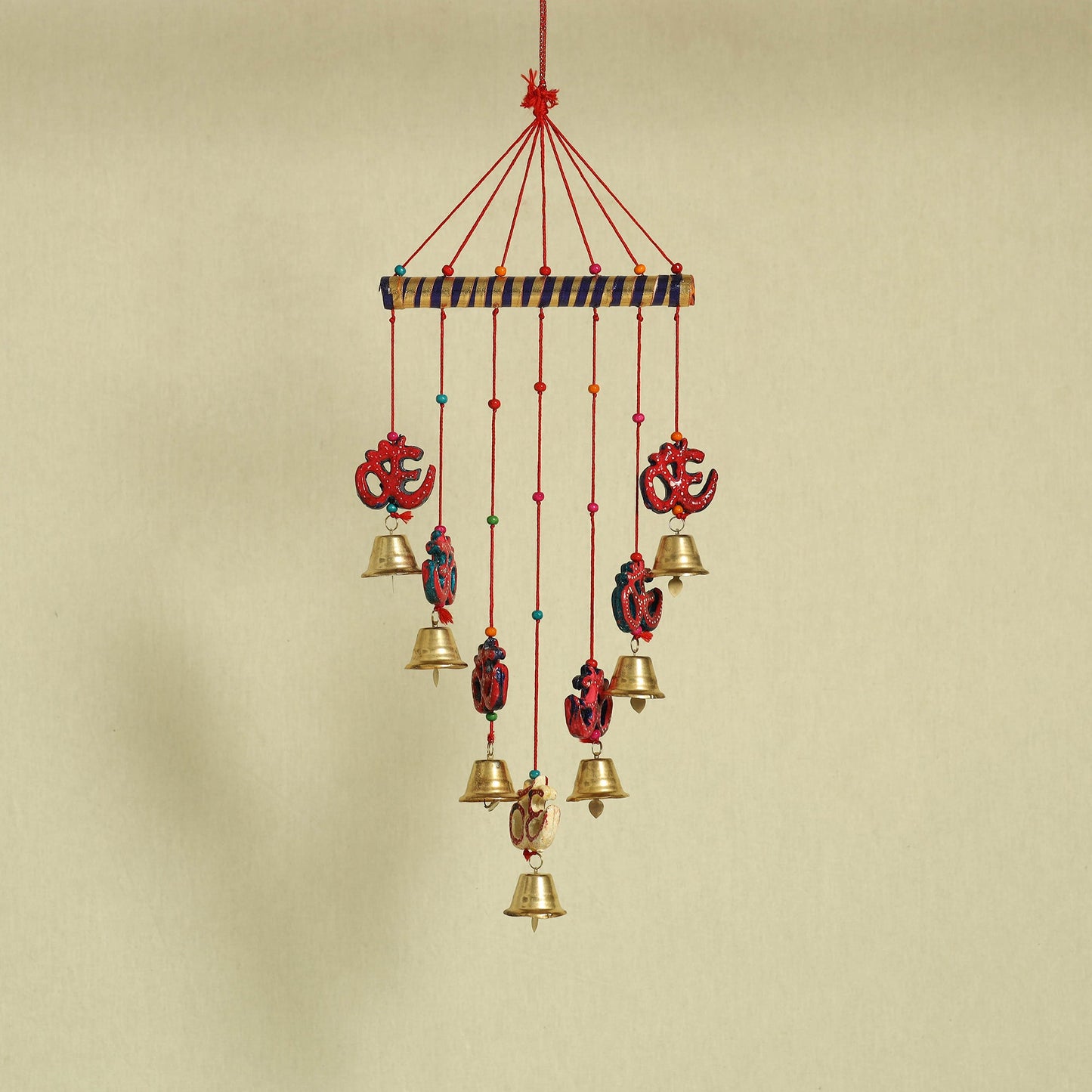  Om - Handpainted Wooden Decorative Bell Hanging