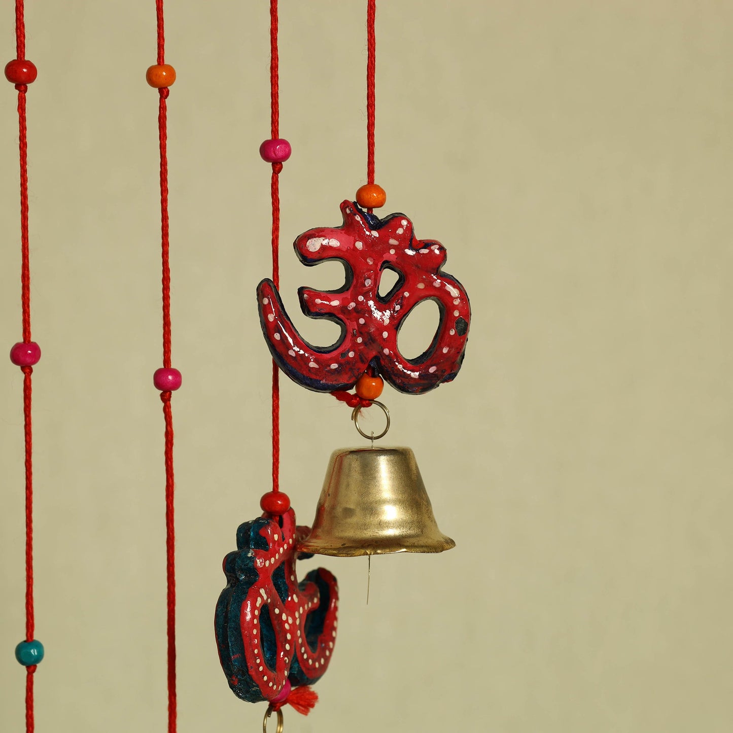  Om - Handpainted Wooden Decorative Bell Hanging