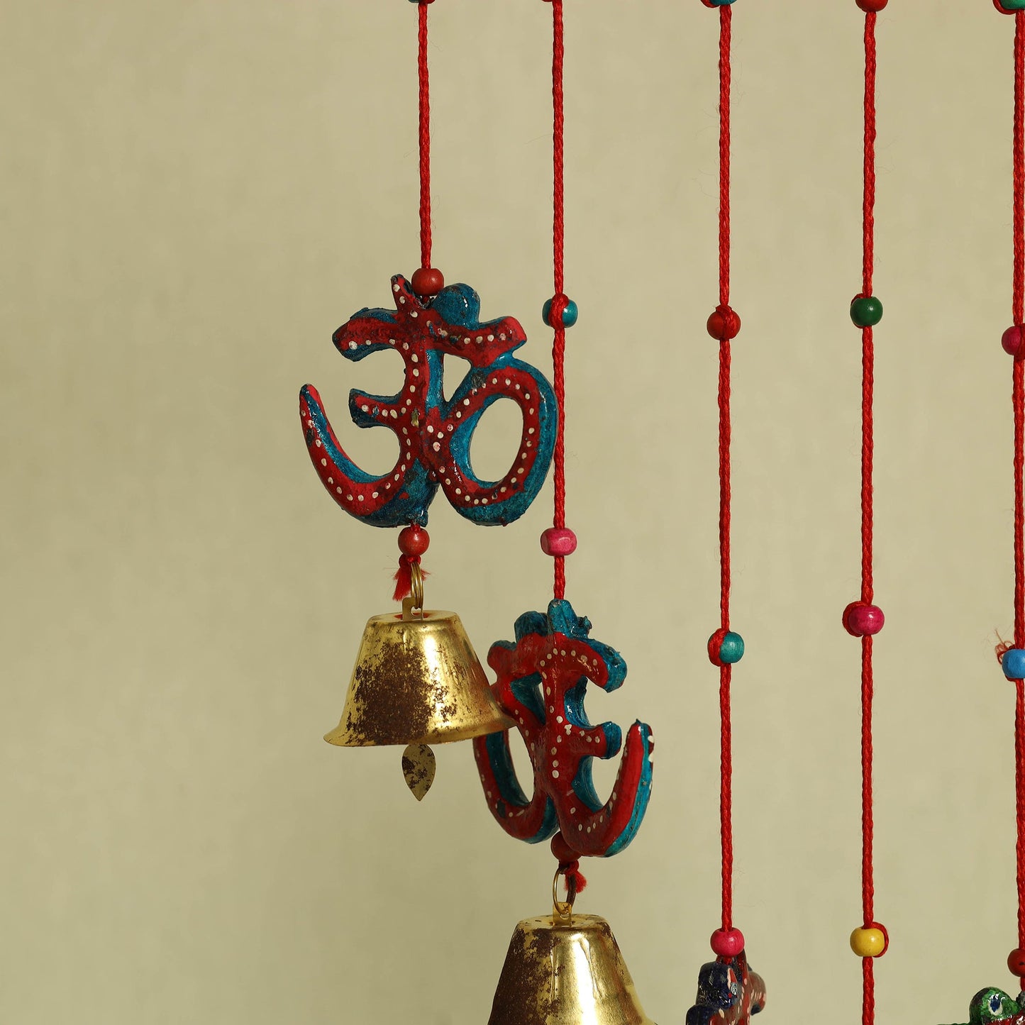  Om - Handpainted Wooden Decorative Bell Hanging