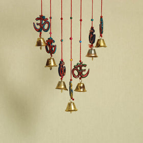  Om - Handpainted Wooden Decorative Bell Hanging