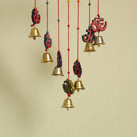  Om - Handpainted Wooden Decorative Bell Hanging