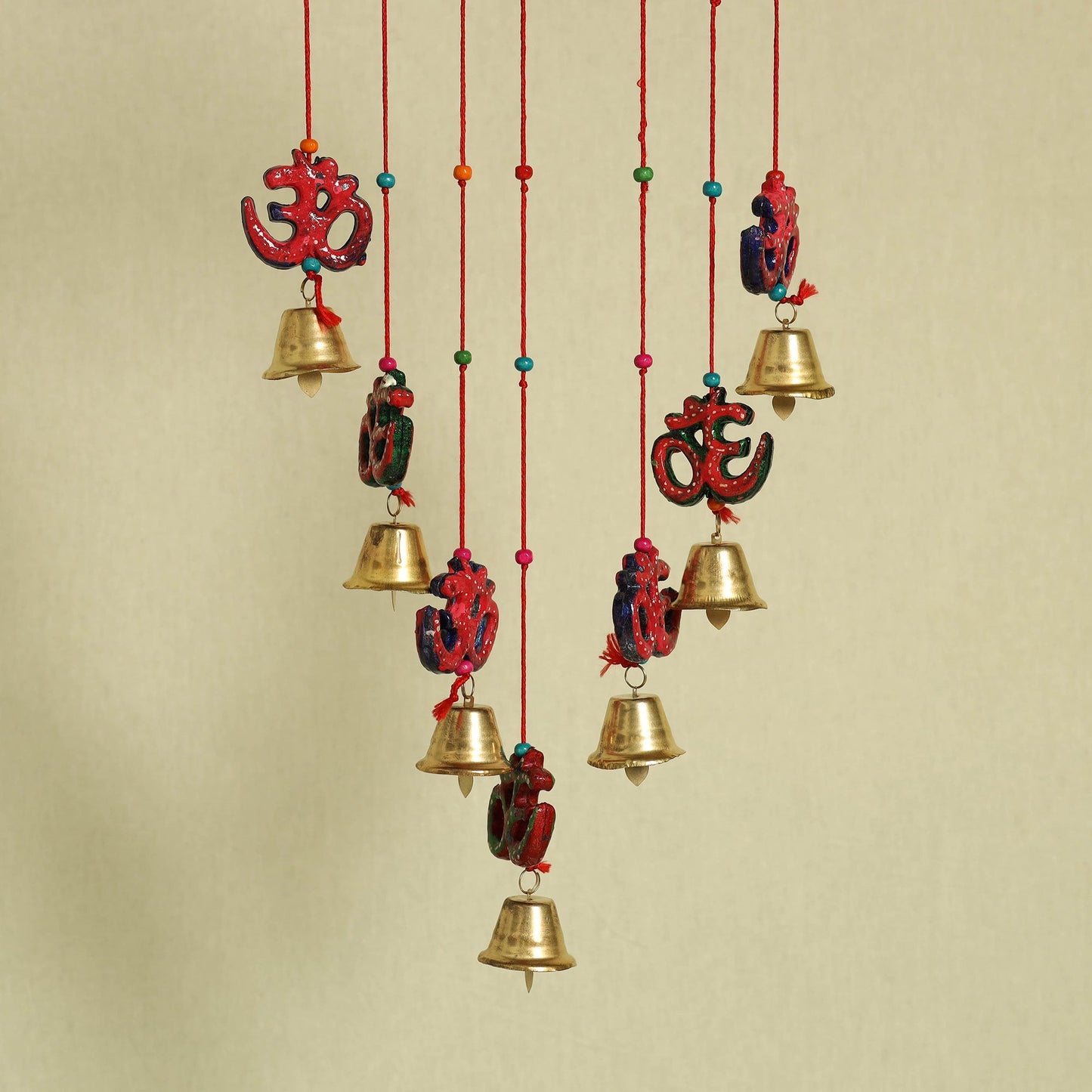  Om - Handpainted Wooden Decorative Bell Hanging