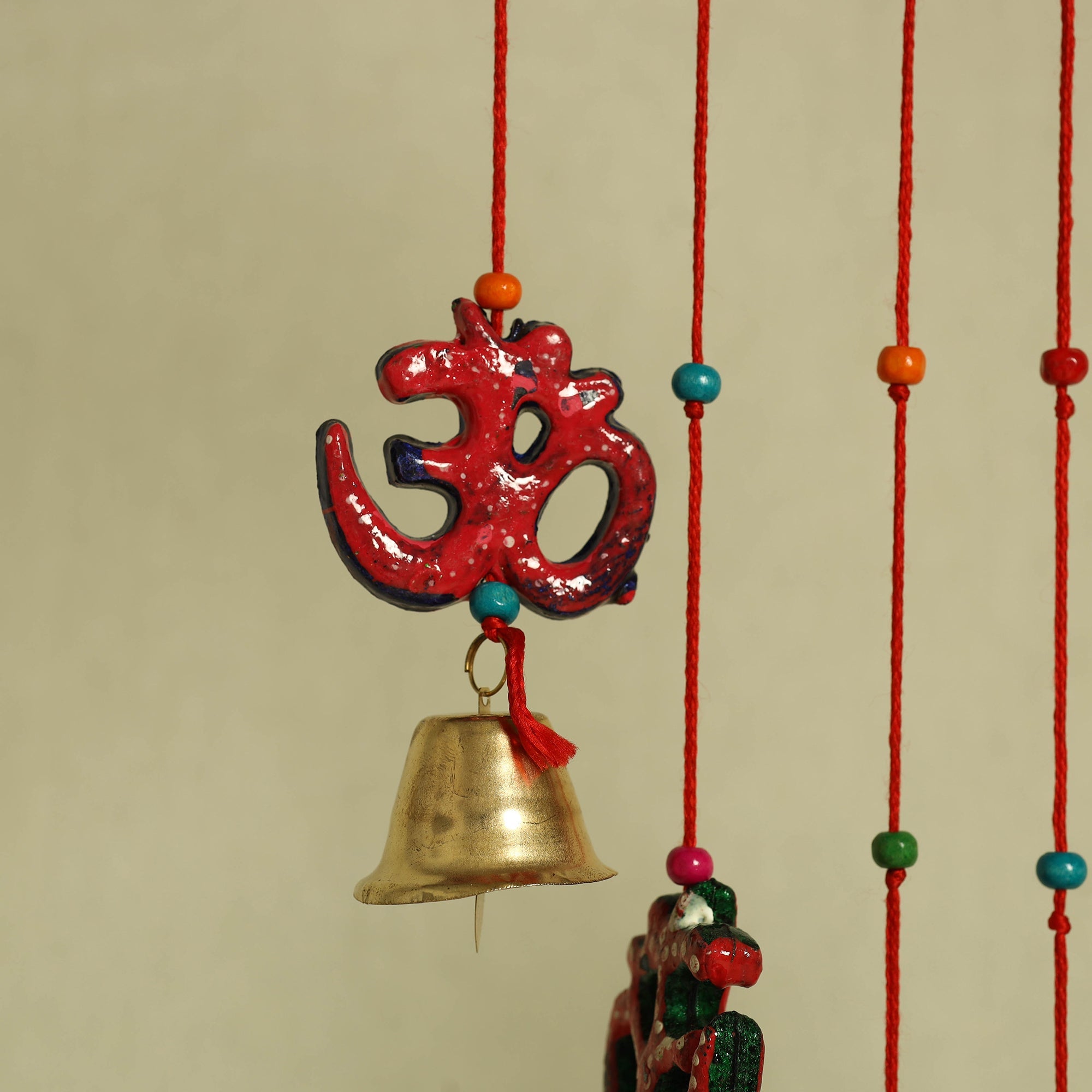  Om - Handpainted Wooden Decorative Bell Hanging