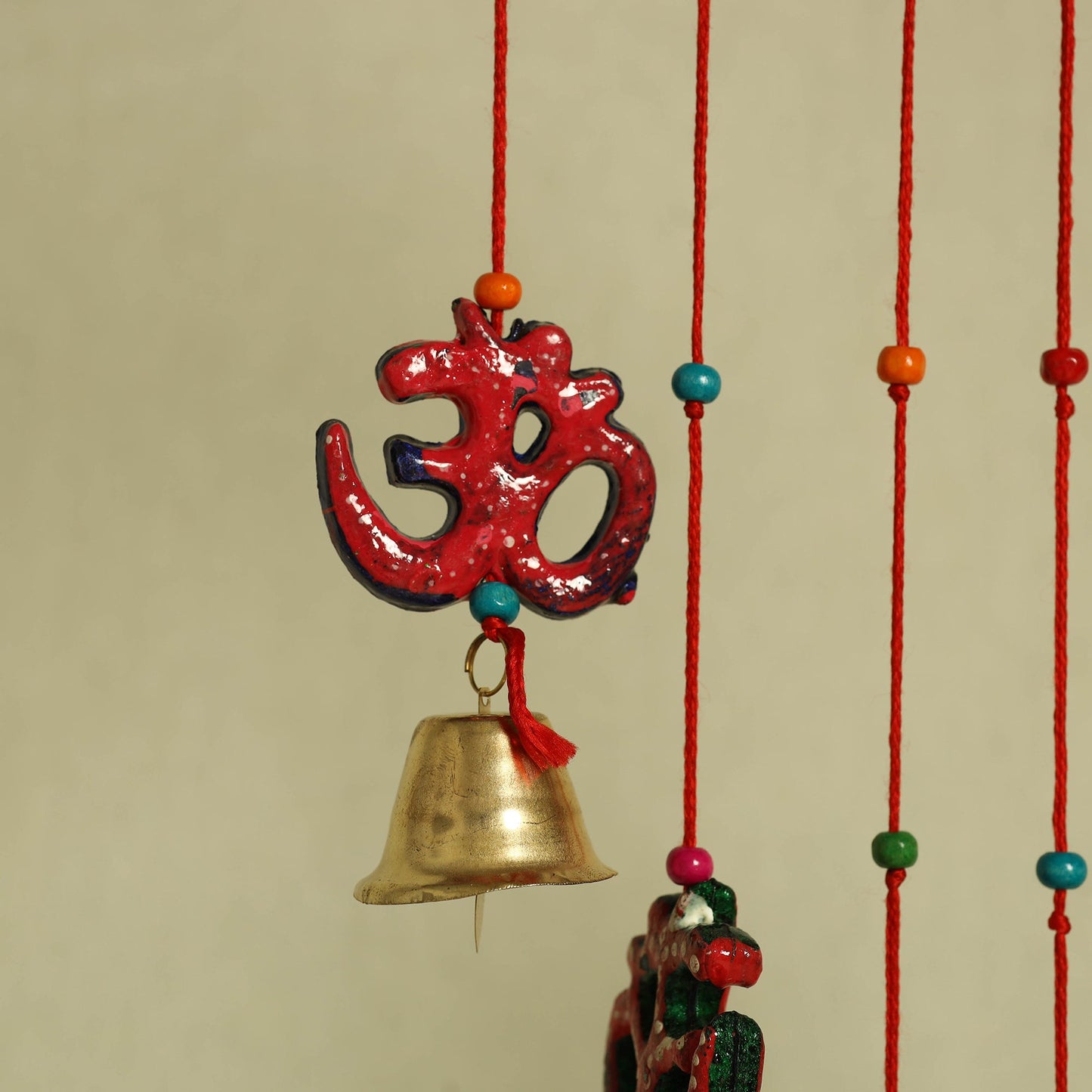  Om - Handpainted Wooden Decorative Bell Hanging