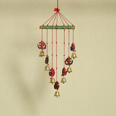  Om - Handpainted Wooden Decorative Bell Hanging