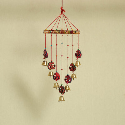  Om - Handpainted Wooden Decorative Bell Hanging