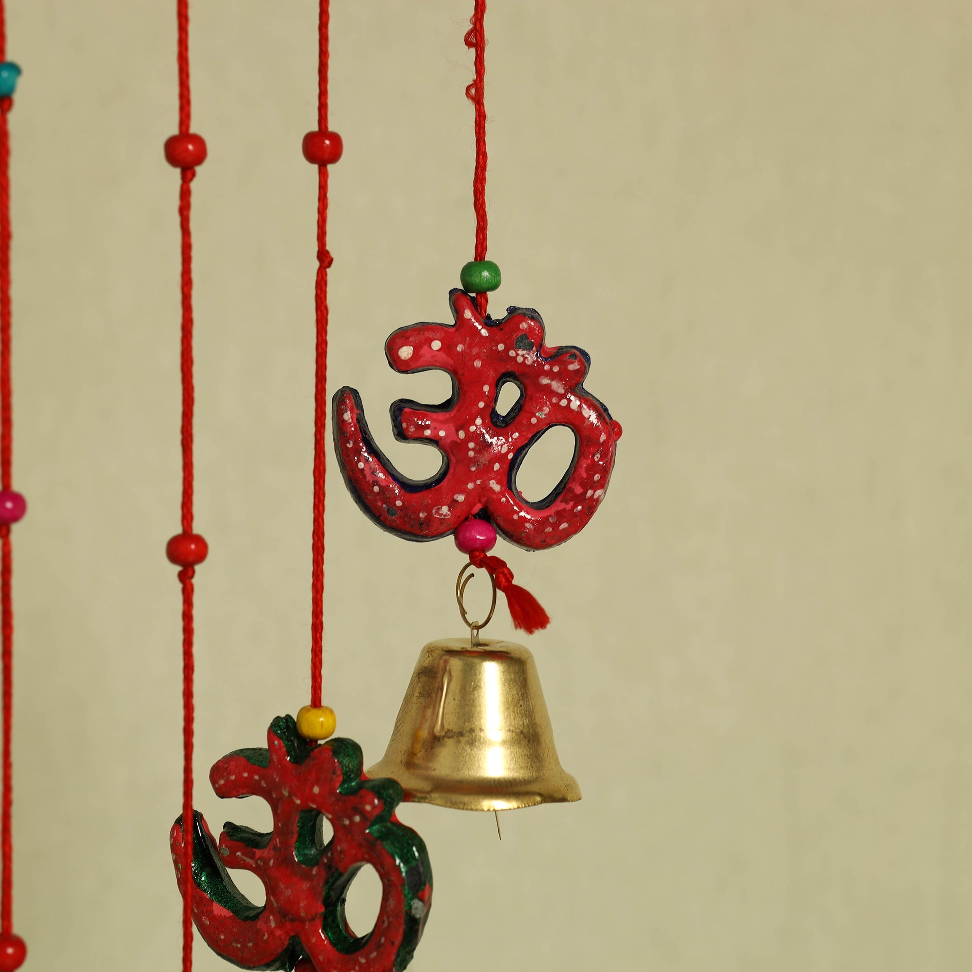  Om - Handpainted Wooden Decorative Bell Hanging