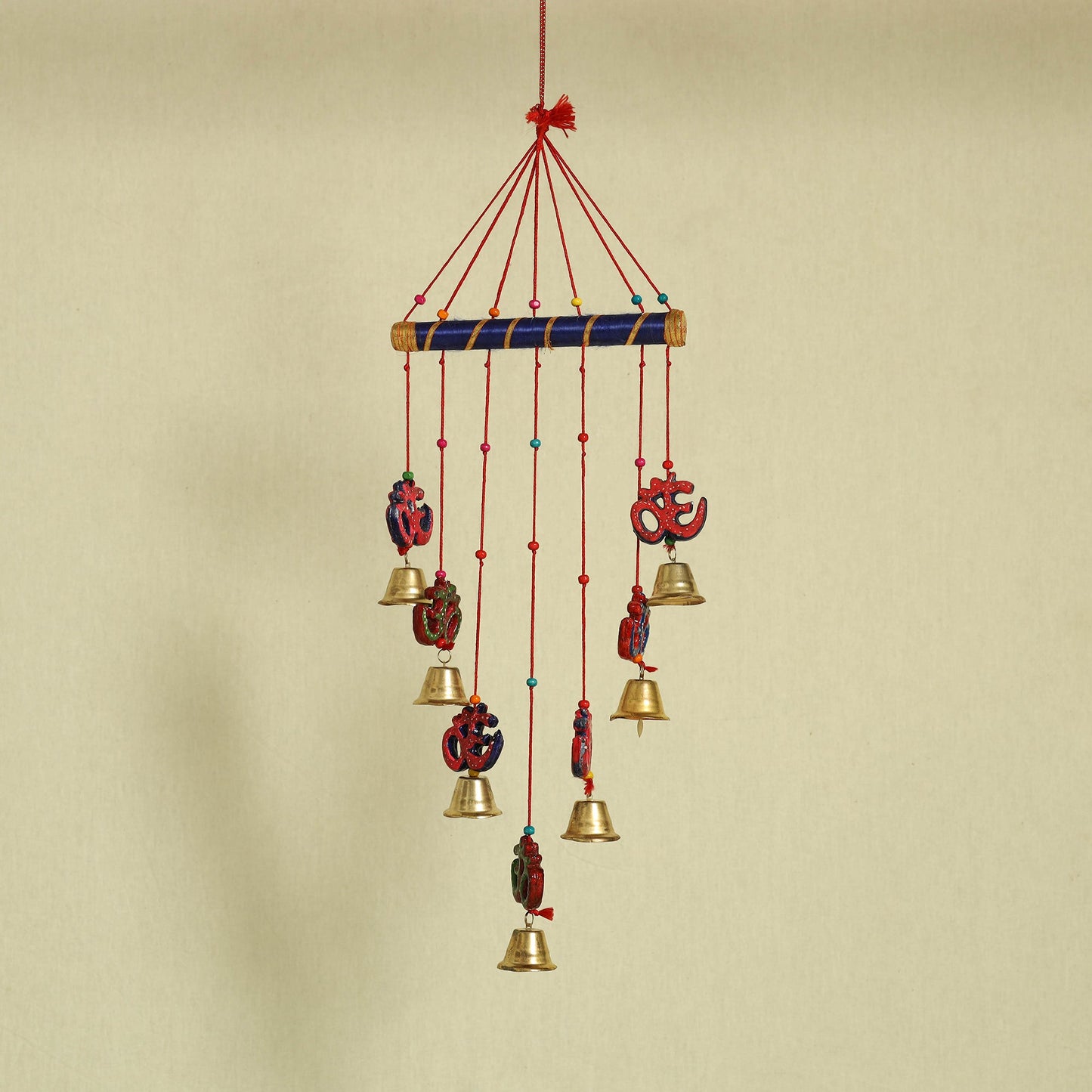  Om - Handpainted Wooden Decorative Bell Hanging