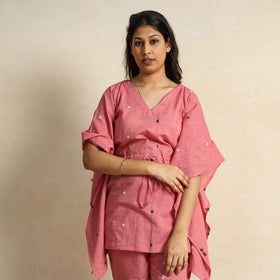 Onion pink jacquard cotton top & pyjama night suit set
