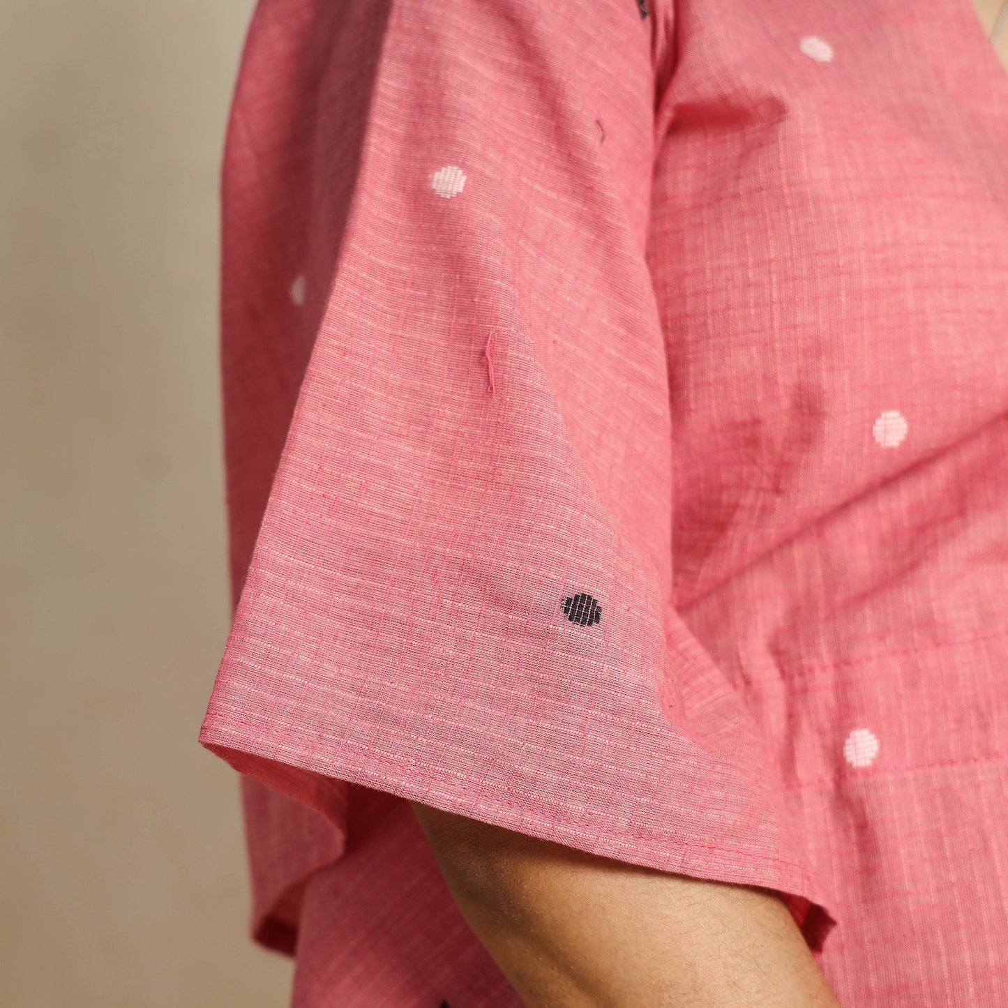 Onion pink jacquard cotton top & pyjama night suit set