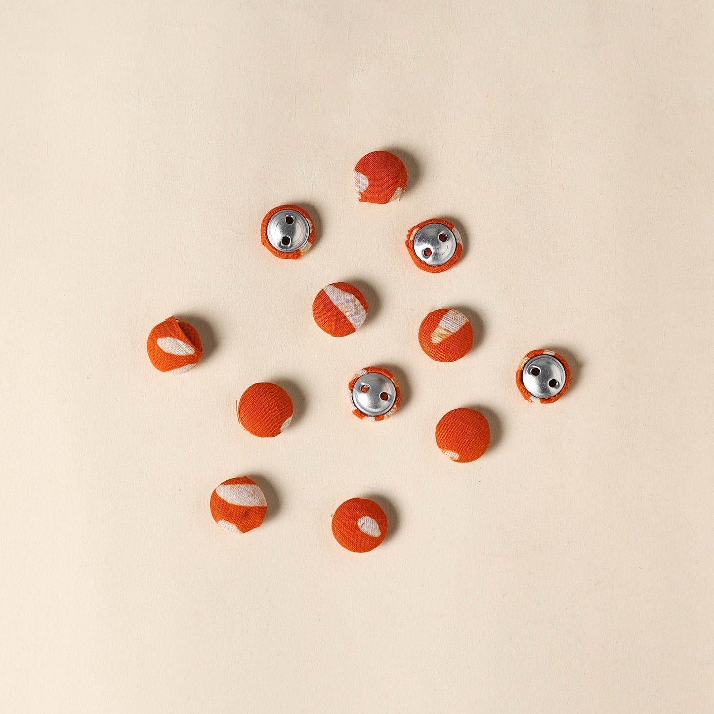  Orange Handmade Fabric Button Small at iTokri