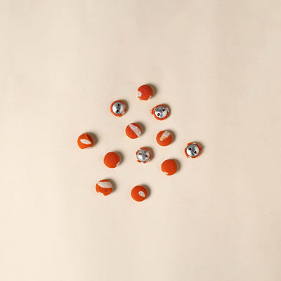  Orange Handmade Fabric Button Small at iTokri