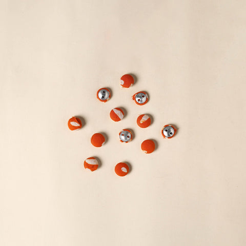 Orange Handmade Fabric Button Small at iTokri