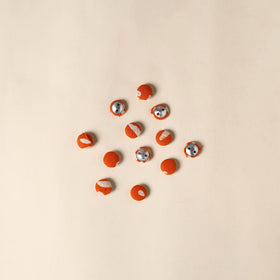  Orange Handmade Fabric Button Small at iTokri