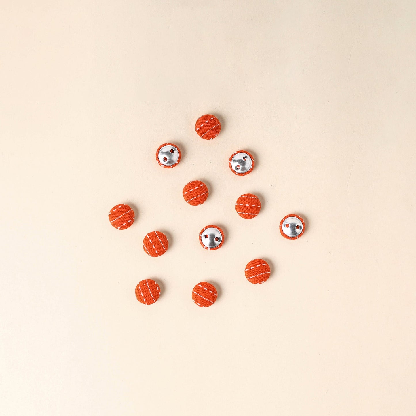  Orange Handmade Fabric Button Small at iTokri