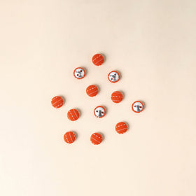  Orange Handmade Fabric Button Small at iTokri