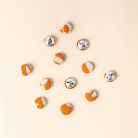  Orange Handmade Fabric Button Small at iTokri