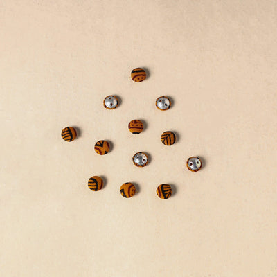 1.5cm handmade fabric small button (set of 12) 19