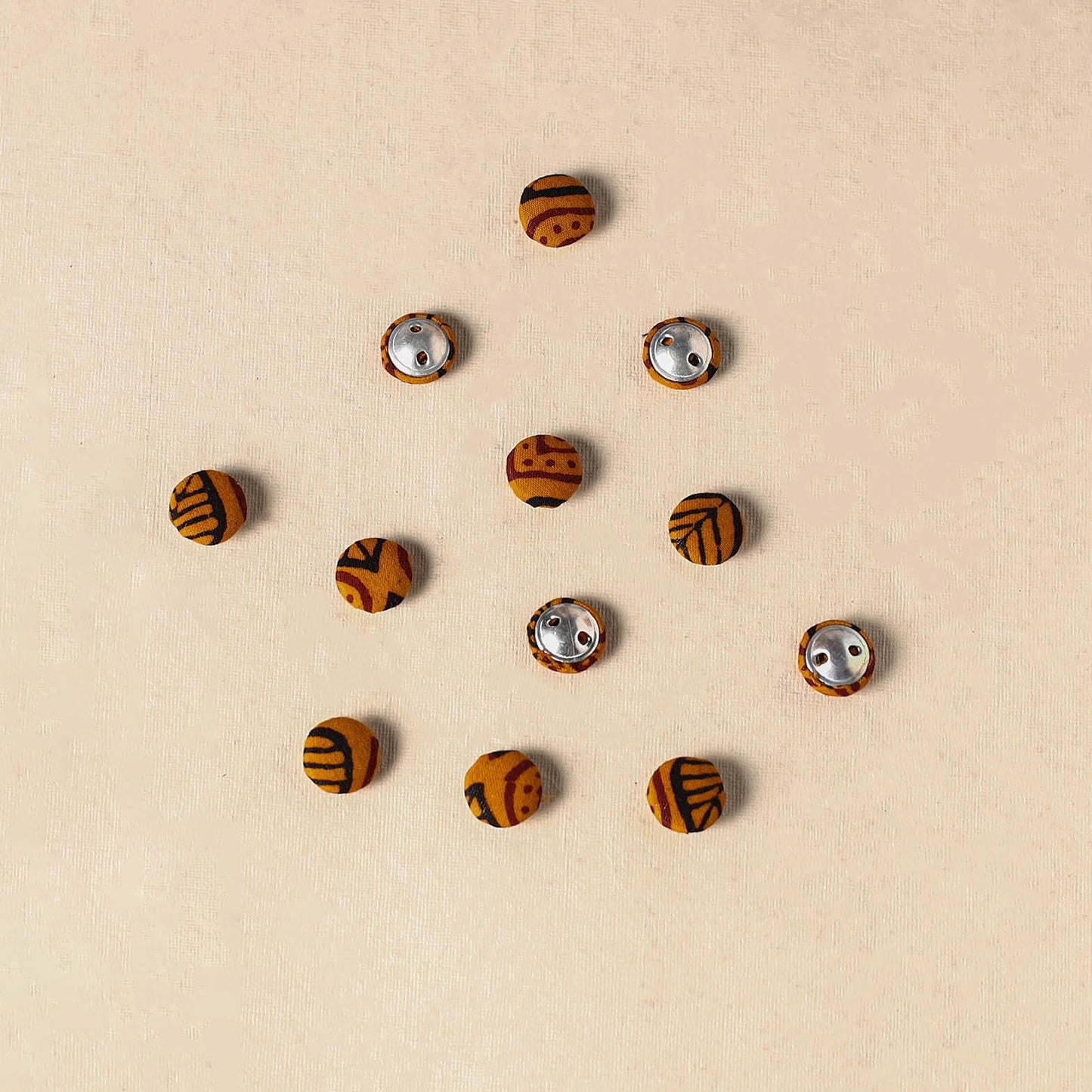 1.5cm handmade fabric small button (set of 12) 19