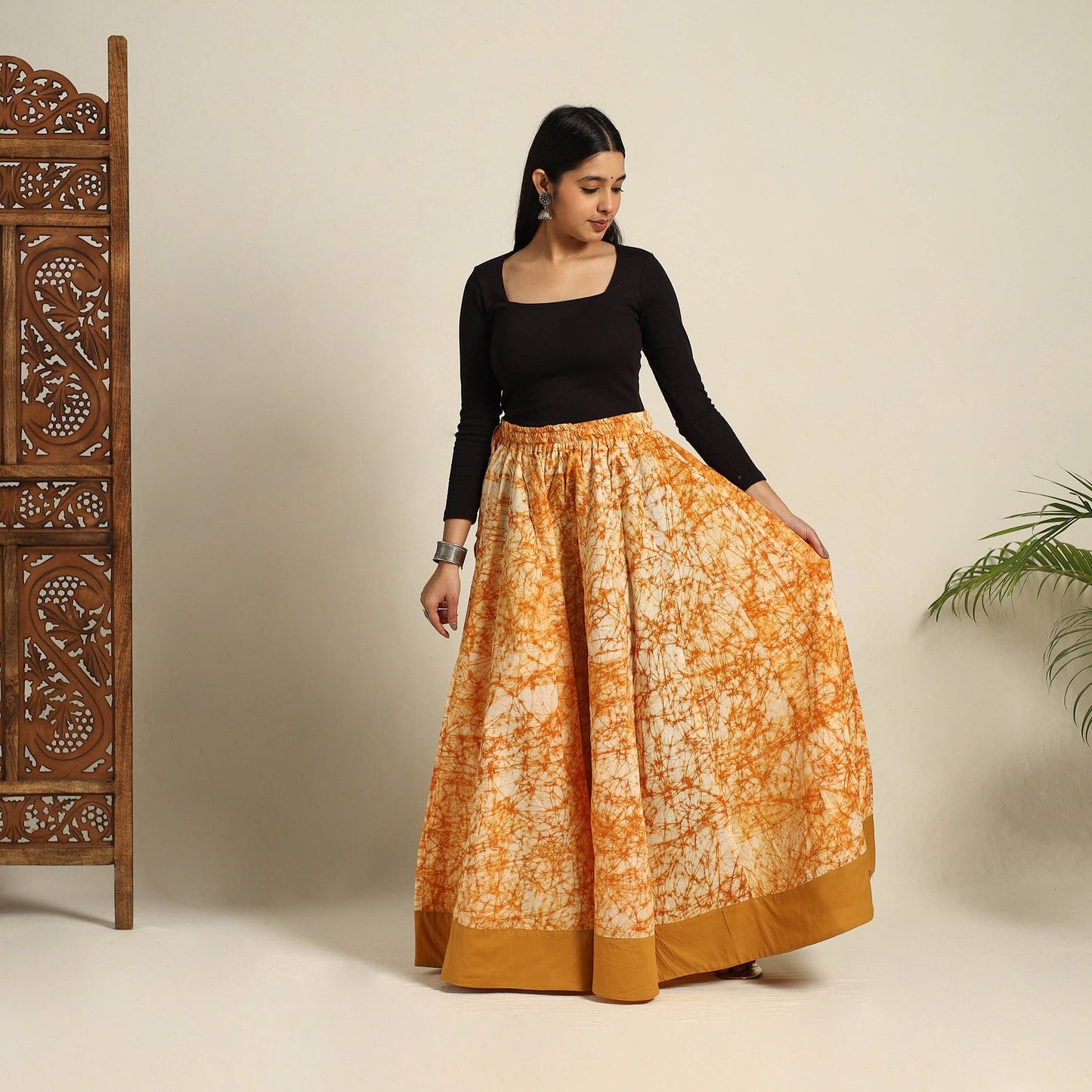 24 Kali Patchwork Batik Print Cotton Long Skirt 11