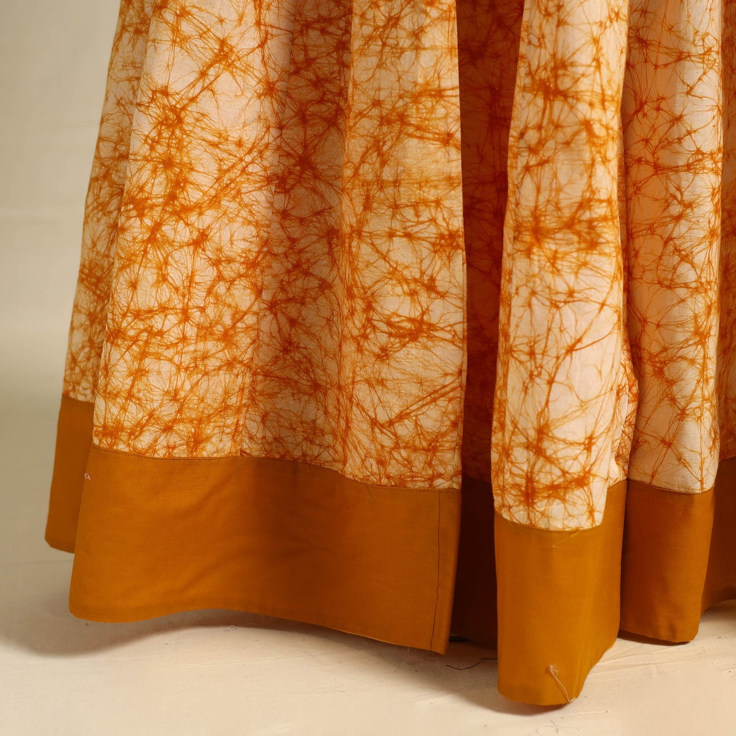 Buy 24 Kali Orange Patchwork Batik Print Cotton Long Skirt