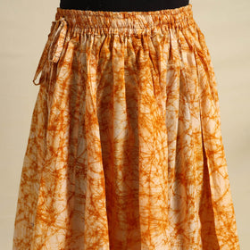 Buy 24 Kali Orange Patchwork Batik Print Cotton Long Skirt