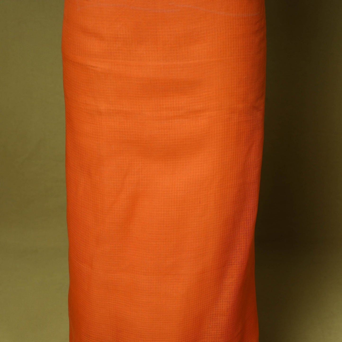 Orange - 2pc cotton unstitched hand embroidery kota doria