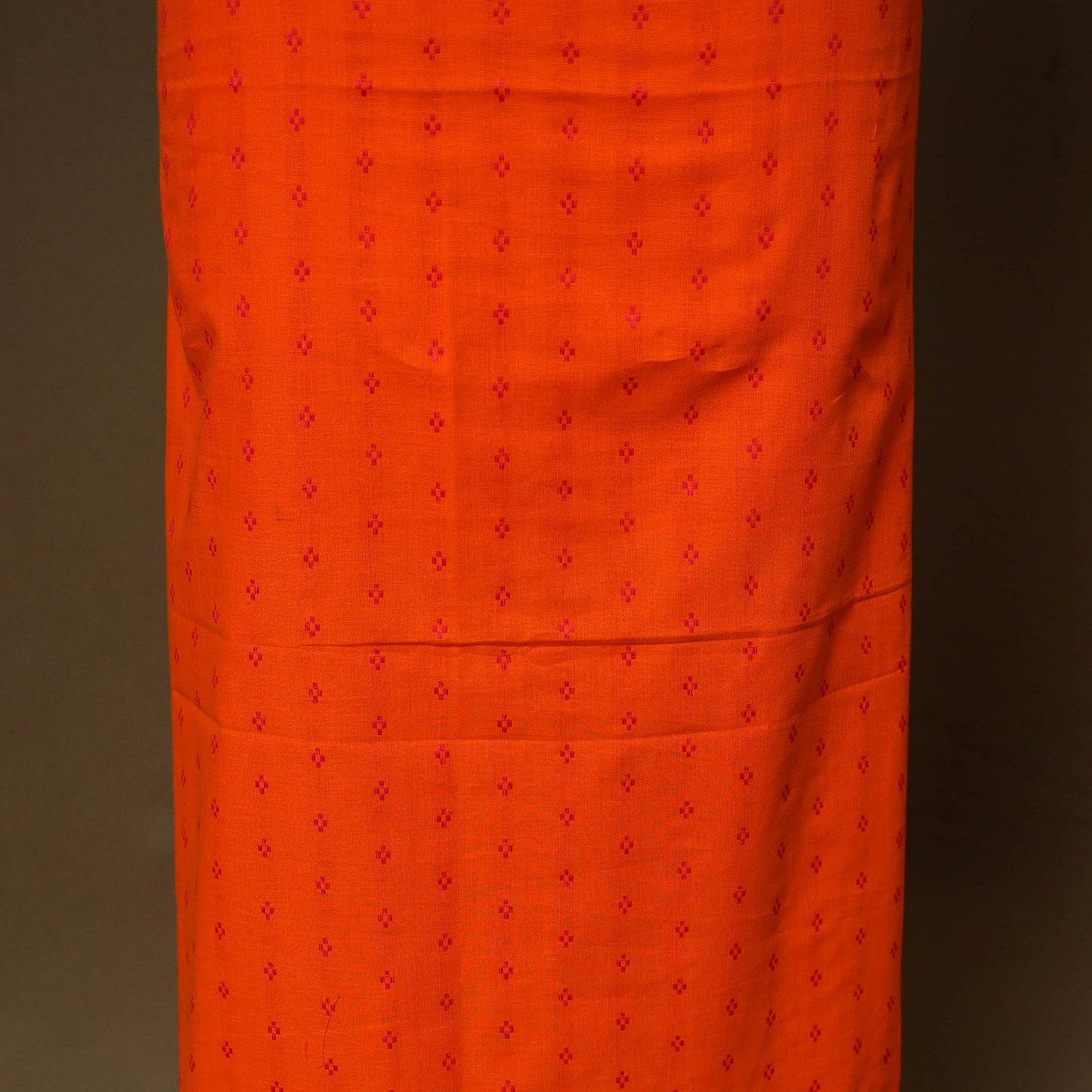 Orange - 2pc cotton unstitched jacquard dress material