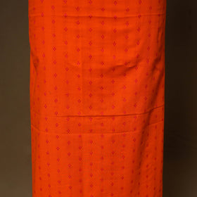 Orange - 2pc cotton unstitched jacquard dress material