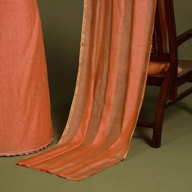 2pc Orange Hand Embroidery Chanderi Silk Chikankari Dress Material