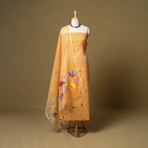 2pc handloom silk cotton unstitched phulia jamdani dress