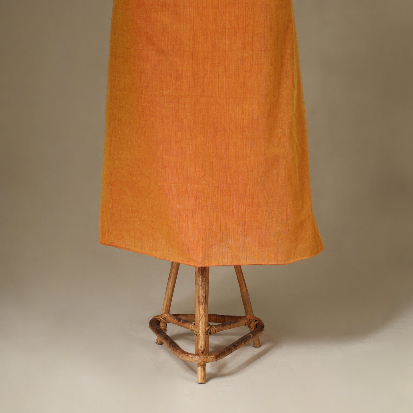 Orange 2pc Kandangi Chettinad Dress Material with Jewellery Set