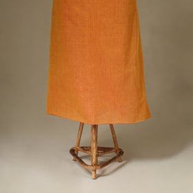 Orange 2pc Kandangi Chettinad Dress Material with Jewellery Set