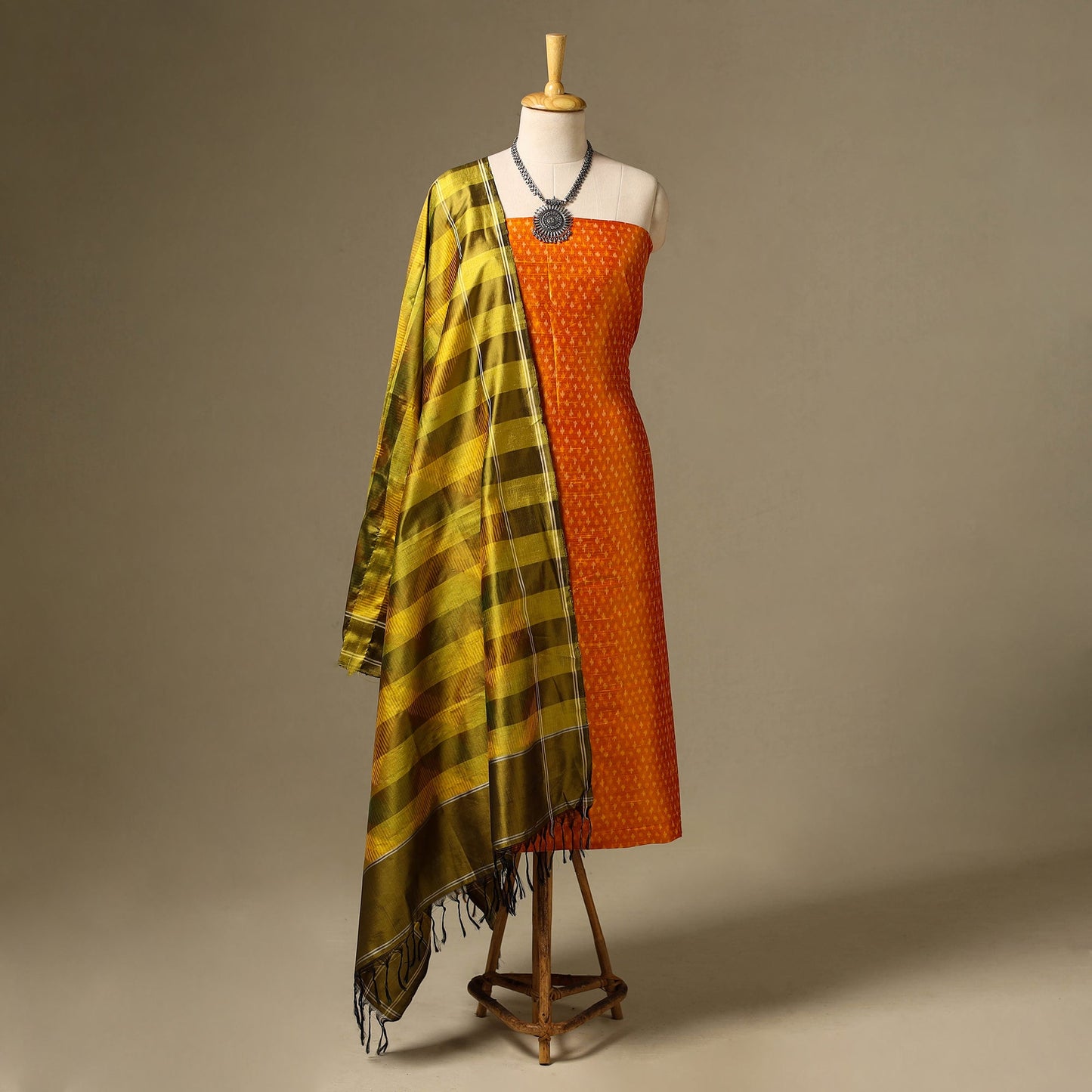 2pc Mulberry Silk Pochampally Ikat Dress Material 