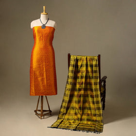 2pc Mulberry Silk Pochampally Ikat Dress Material 