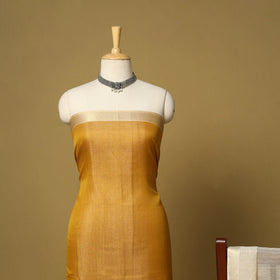 Orange - 2pc tissue zari handloom unstitched maheshwari