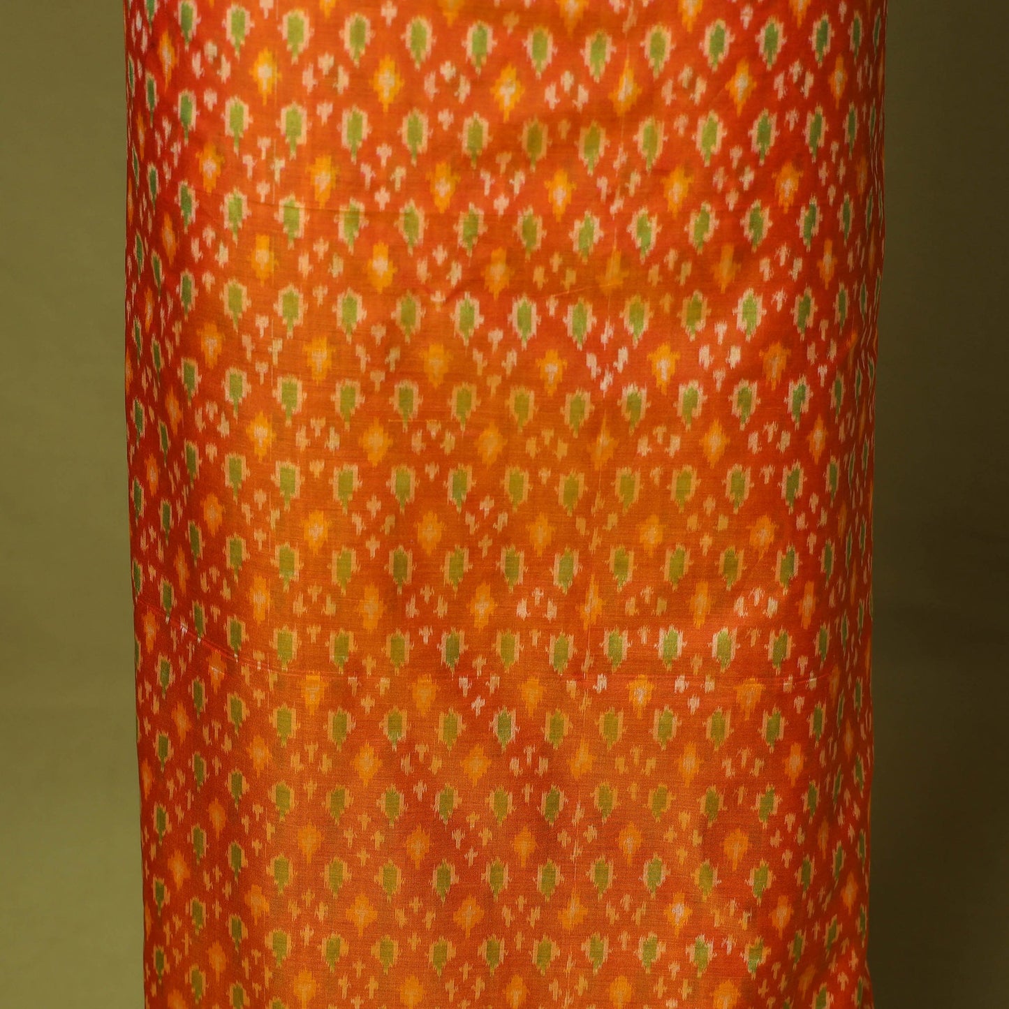 Orange - 2pc unstitched handloom sico pochampally ikat