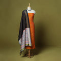 Orange - 2pc unstitched handloom sico pochampally ikat