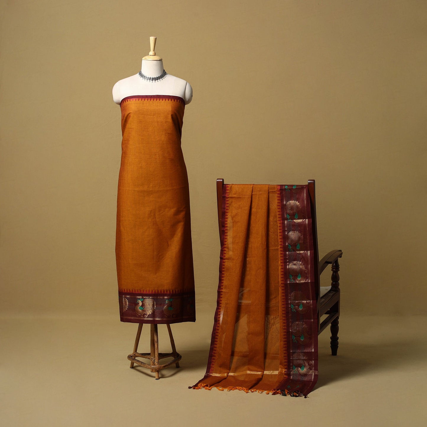 2pc unstitched kandangi chettinad cotton dress material 04