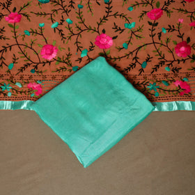 Orange - 33pc hand embroidery georgette unstitched phulkari