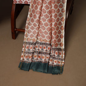 3pc chanderi silk unstitched hand sanganeri dress material