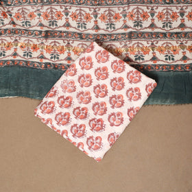 3pc chanderi silk unstitched hand sanganeri dress material