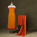 Orange 3pc Cotton Jacquard Unstitched Dress Material 