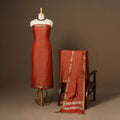 Orange - 3pc cotton unstitched dharwad dress material 03