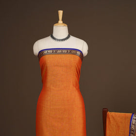 Orange - 3pc cotton unstitched dharwad dress material