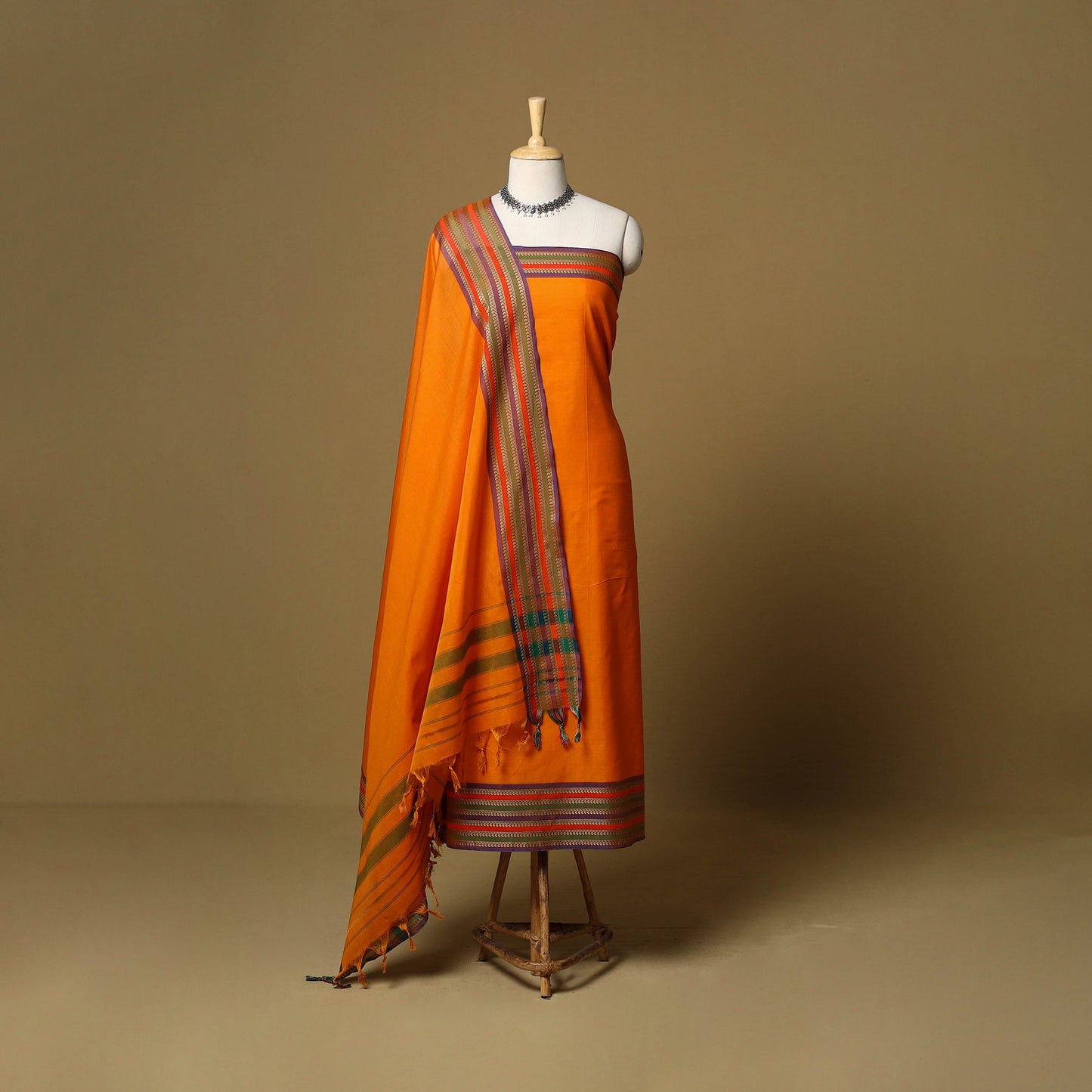 3pc cotton unstitched dharwad dress material with border 09