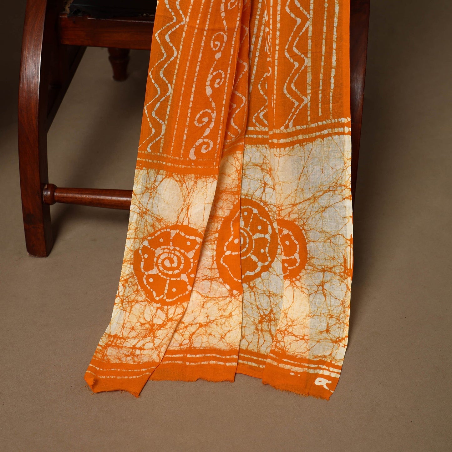 Yellow - orange - 3pc cotton unstitched kutch batik dress