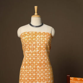 Yellow - orange - 3pc cotton unstitched kutch batik dress