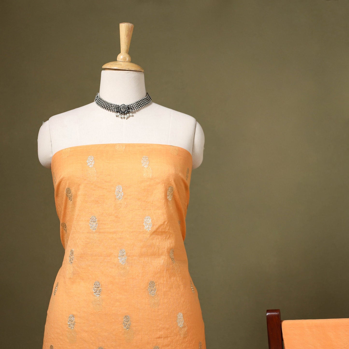  2pc Cotton x Viscose Zari Banarasi Dress Material 