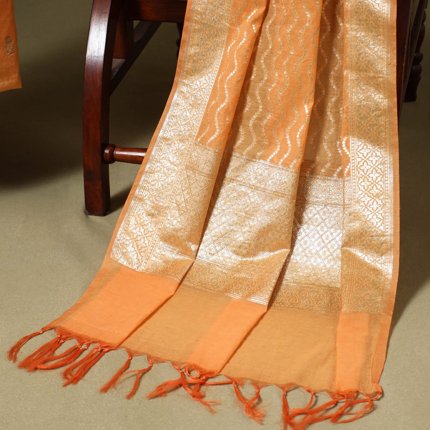  2pc Cotton x Viscose Zari Banarasi Dress Material 